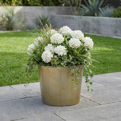 6" Gray Recycled Plastic Indoor Outdoor Round Pot Planter
