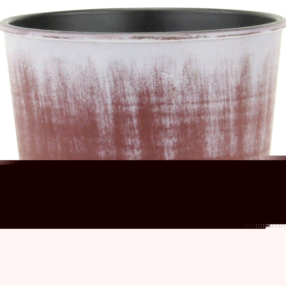 5" Brown and Ivory Textural Tone On Tone Recycled Plastic Indoor Outdoor Round Pot Planter