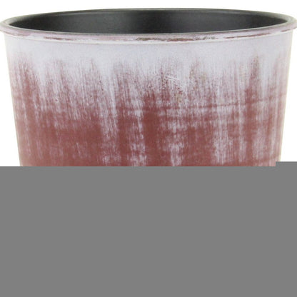 5" Brown and Ivory Textural Tone On Tone Recycled Plastic Indoor Outdoor Round Pot Planter