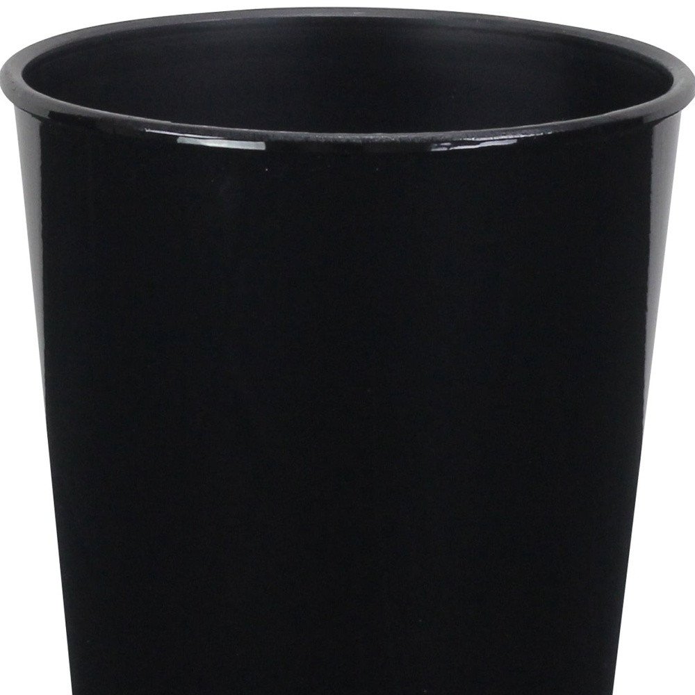 5" Black Recycled Plastic Indoor Outdoor Round Pot Planter