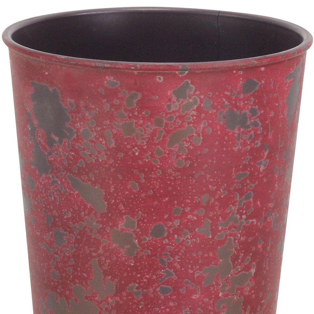 5" Red Recycled Plastic Indoor Outdoor Round Pot Planter