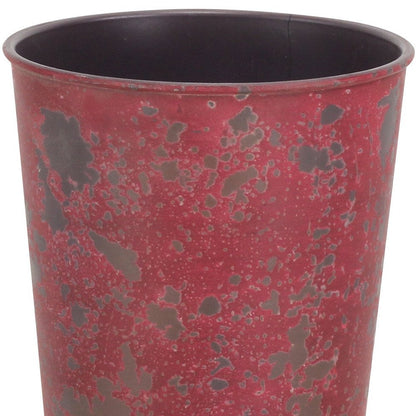 5" Red Recycled Plastic Indoor Outdoor Round Pot Planter