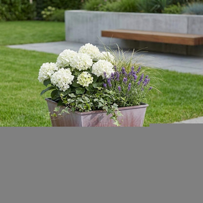 5" Brown and Off White Textural Tone On Tone Recycled Plastic Indoor Outdoor Square Pot Planter