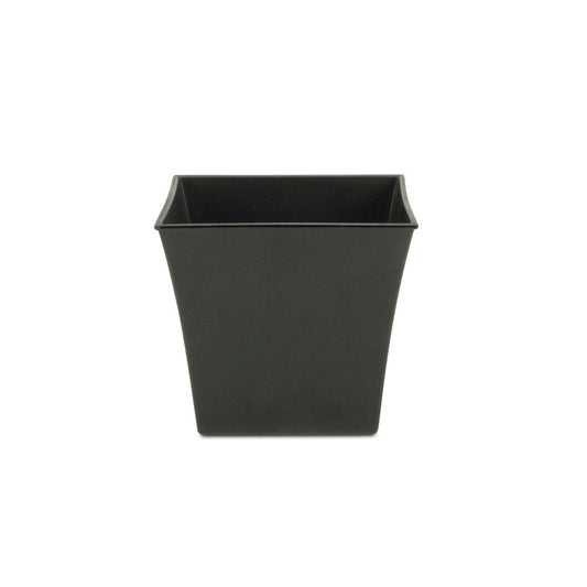 7" Black Recycled Plastic Indoor Outdoor Square Pot Planter
