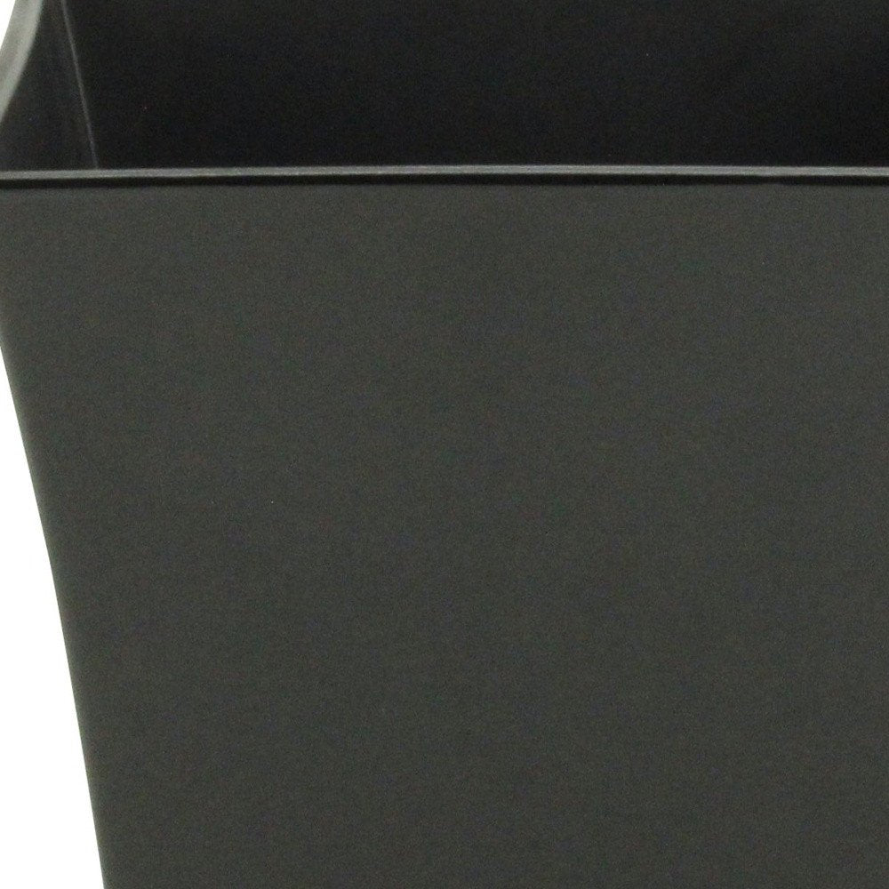 7" Black Recycled Plastic Indoor Outdoor Square Pot Planter