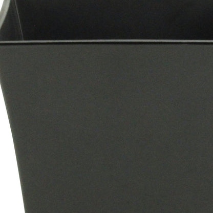7" Black Recycled Plastic Indoor Outdoor Square Pot Planter