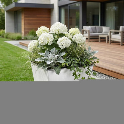 7" Silver Recycled Plastic Indoor Outdoor Square Pot Planter