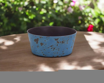10" Blue Recycled Plastic Indoor Outdoor Round Pot Planter
