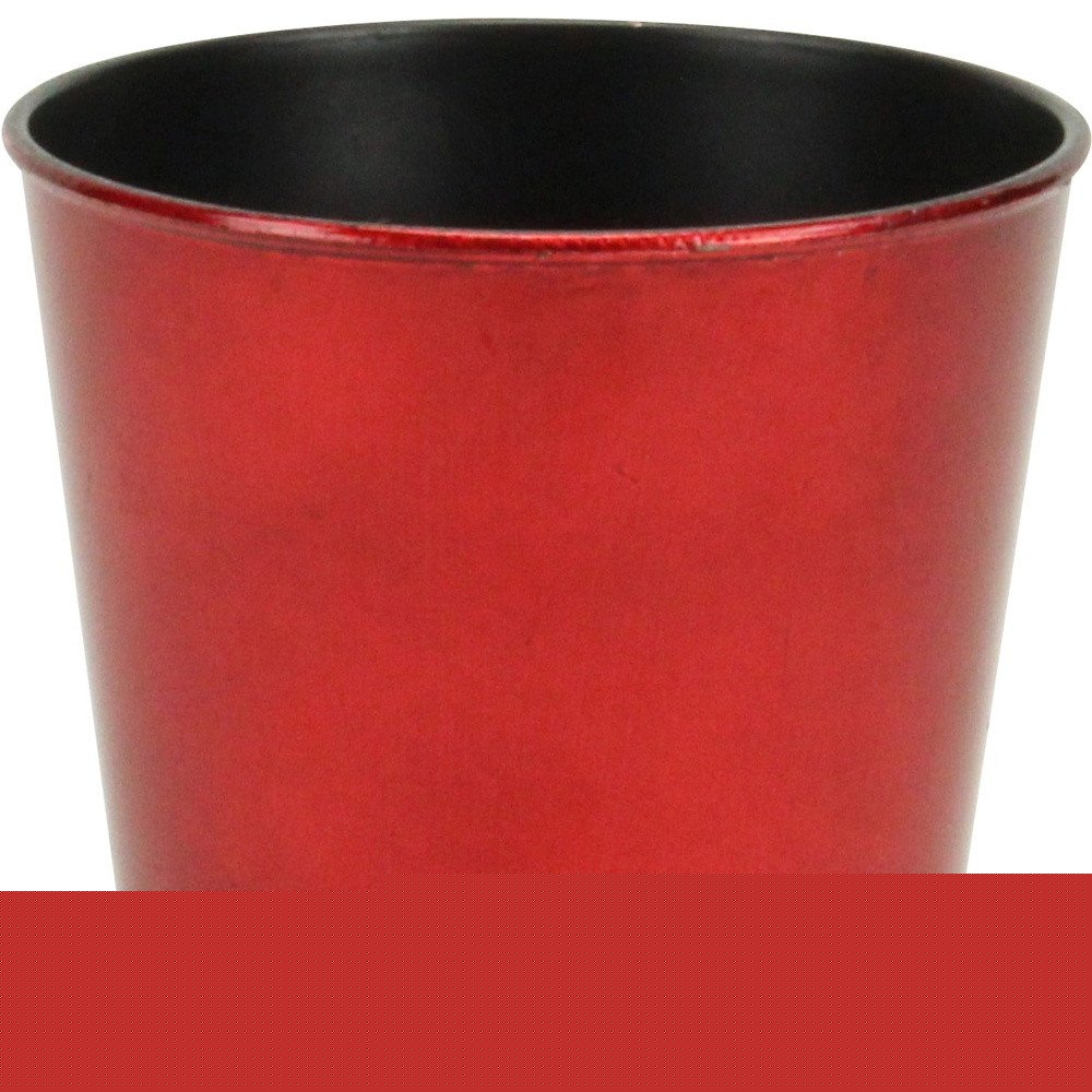 5" Red Recycled Plastic Indoor Outdoor Round Pot Planter