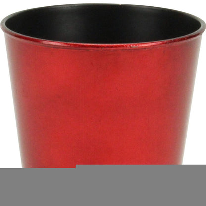5" Red Recycled Plastic Indoor Outdoor Round Pot Planter