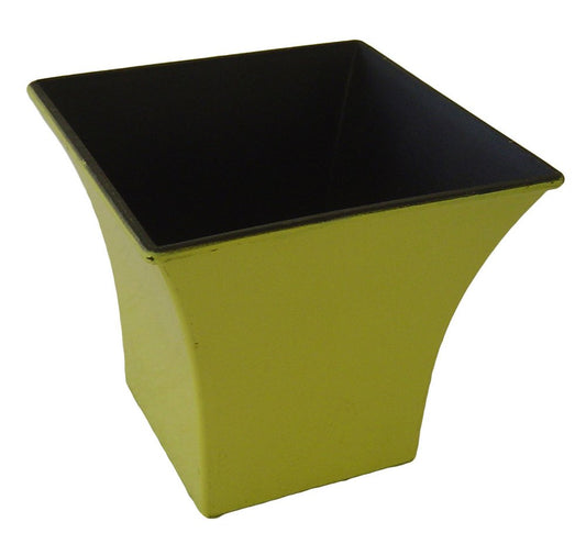 5" Yellow Recycled Plastic Indoor Outdoor Square Pot Planter