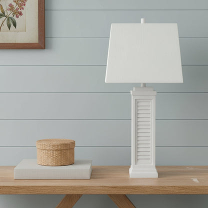 Set of Two 32" White Table Lamp Coastal With White Shade