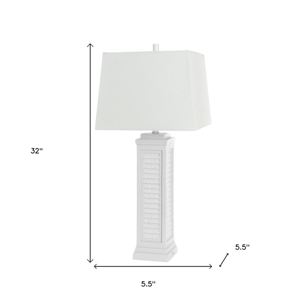 Set of Two 32" White Table Lamp Coastal With White Shade