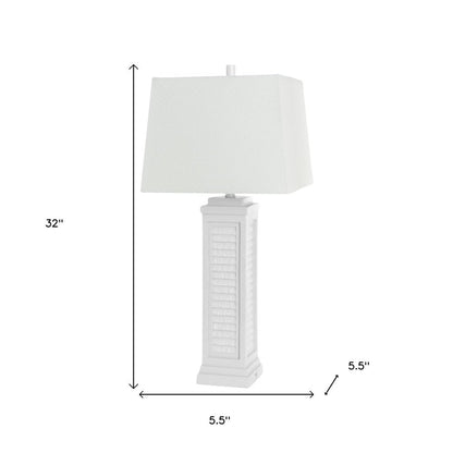 Set of Two 32" White Table Lamp Coastal With White Shade