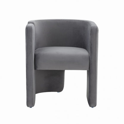 24" Gray Velvet Arm Chair