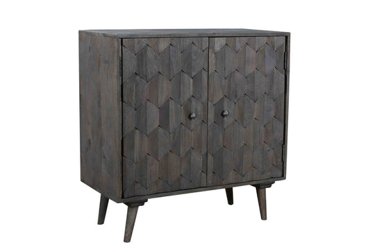 35" Dark Gray Solid Wood Sideboard with Two Doors
