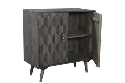 35" Dark Gray Solid Wood Sideboard with Two Doors