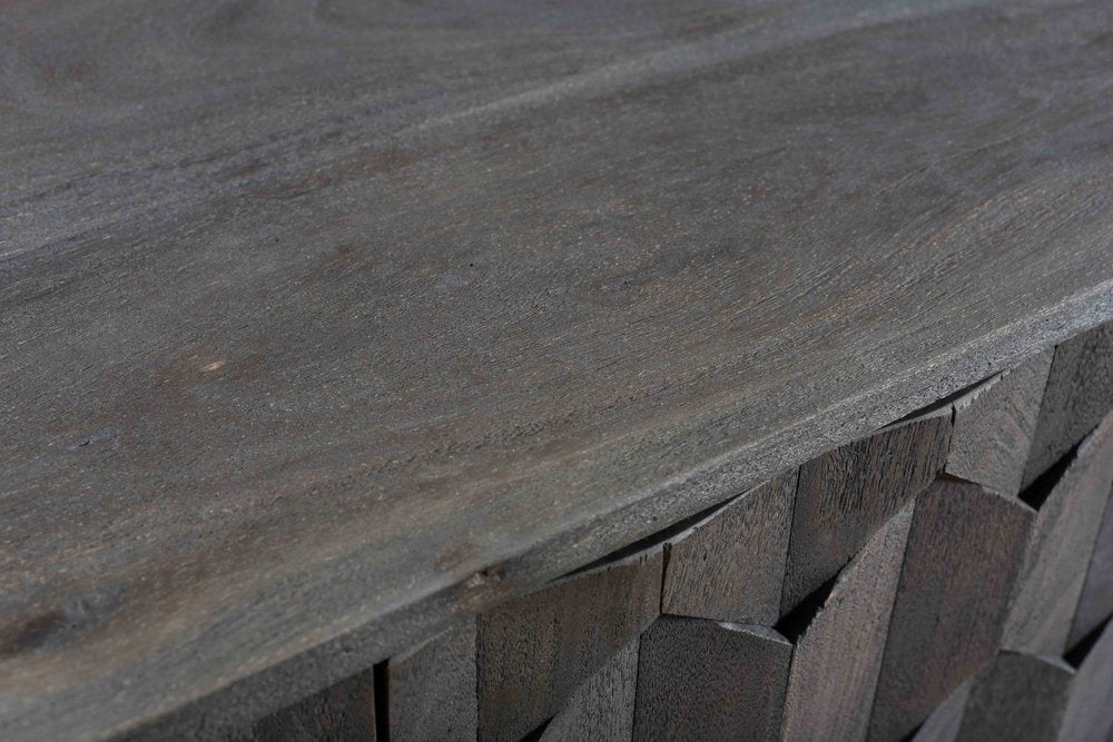 35" Dark Gray Solid Wood Sideboard with Two Doors