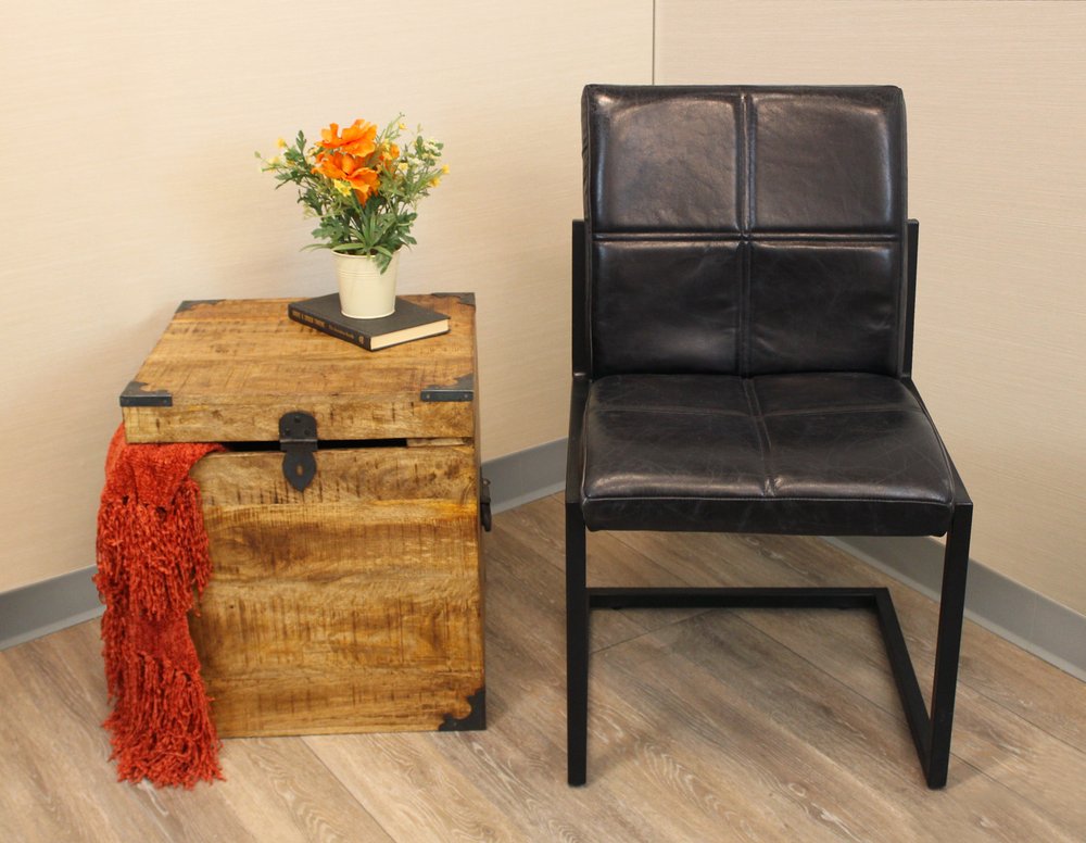 20" Natural Distressed Solid Wood Square Block End Table With Trunk Storage