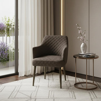 23" Gray Polyester Blend And Natural Solid Color Side Chair