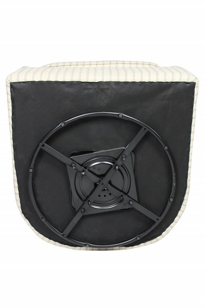 30" Natural Polyester Blend Striped Swivel Lounge Chair