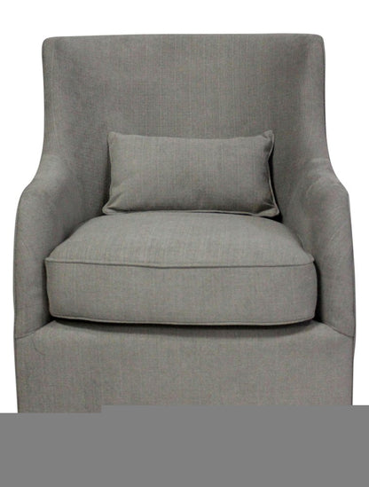 30" Gray Polyester Blend Solid Color Swivel Arm Chair
