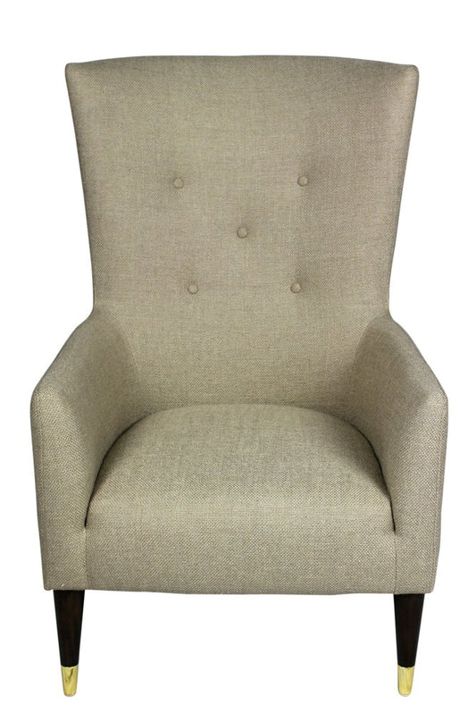28" Sand 100% Polyester And Natural Solid Color Lounge Chair