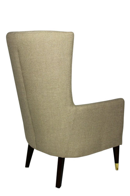 28" Sand 100% Polyester And Natural Solid Color Lounge Chair