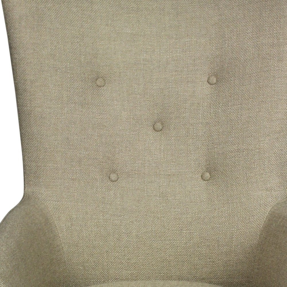 28" Sand 100% Polyester And Natural Solid Color Lounge Chair