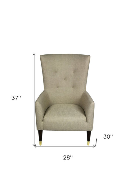 28" Sand 100% Polyester And Natural Solid Color Lounge Chair