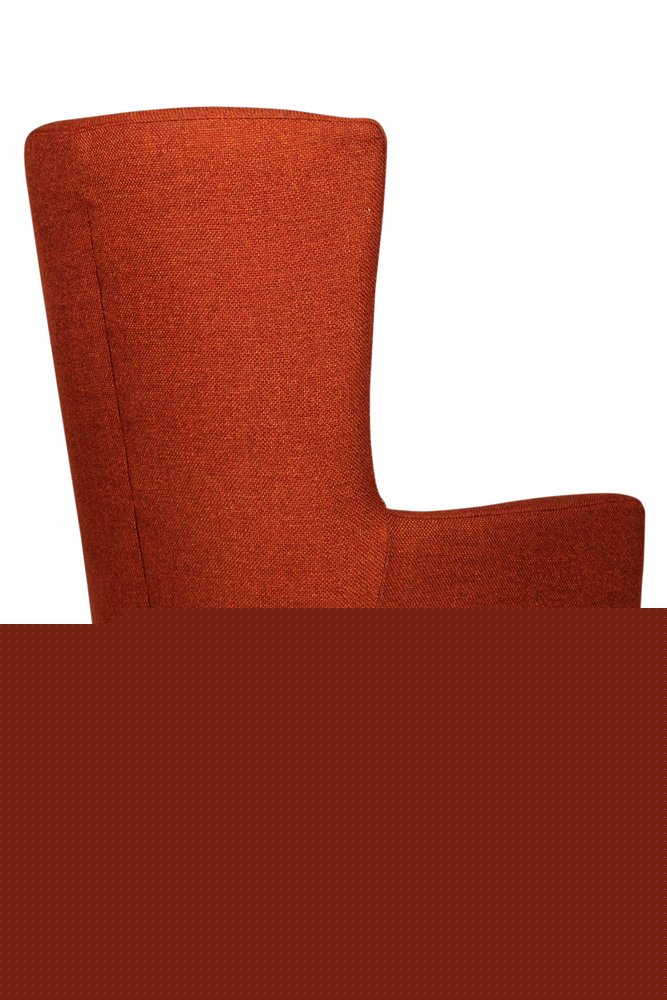 28" Orange And Natural Solid Color Lounge Chair