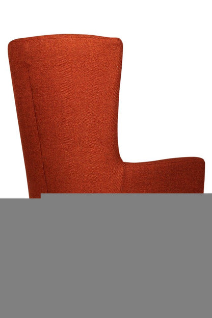 28" Orange And Natural Solid Color Lounge Chair