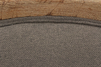 26" Gray Linen And Natural Solid Color Arm Chair