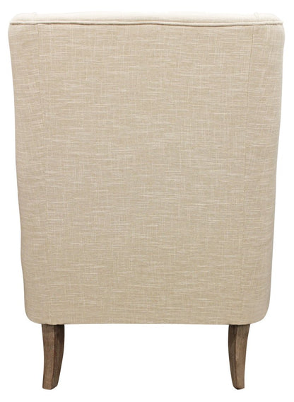 29" Natural Linen Solid Color Lounge Chair