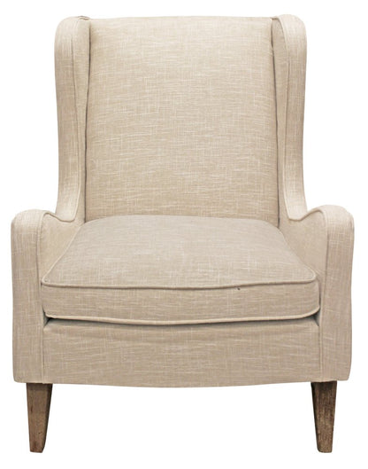 29" Natural Linen Solid Color Lounge Chair