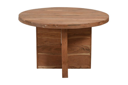 48" Natural Rounded Solid Wood Dining Table