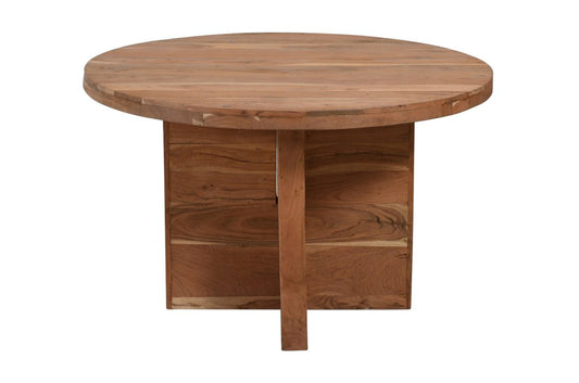 48" Natural Rounded Solid Wood Dining Table