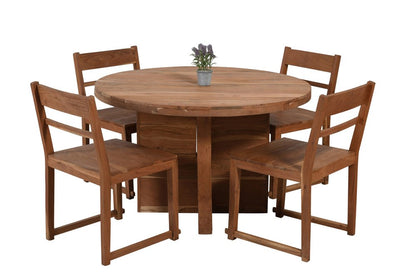 48" Natural Rounded Solid Wood Dining Table