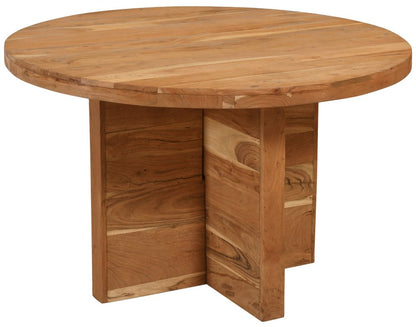 48" Natural Rounded Solid Wood Dining Table