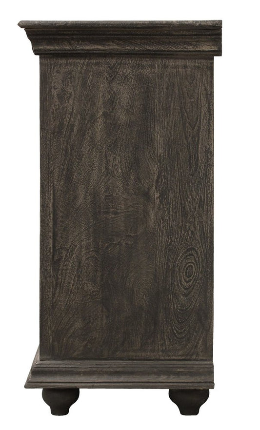 71" Distressed Gray Solid Wood Sideboard with Four Doors