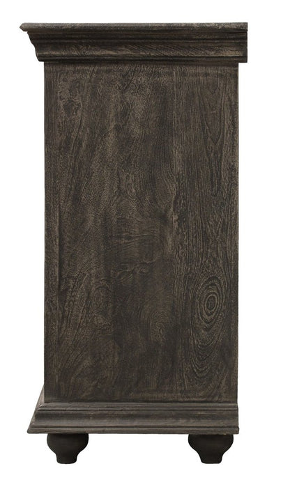 71" Distressed Gray Solid Wood Sideboard with Four Doors
