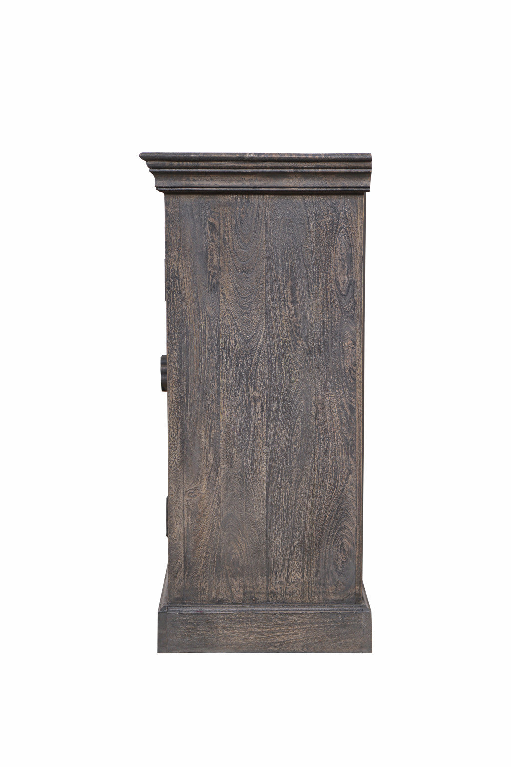 71" Distressed Gray Solid Wood Sideboard with Four Doors