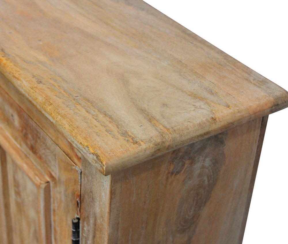 60" Natural Distressed Solid Wood Sideboard with Four Doors