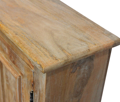60" Natural Distressed Solid Wood Sideboard with Four Doors