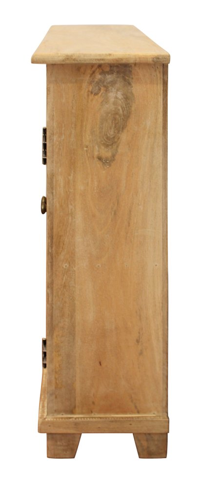 60" Natural Distressed Solid Wood Sideboard with Four Doors