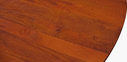 70" Brown Rounded Solid Wood Dining Table