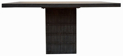 60" Brown Square Solid Wood Dining Table