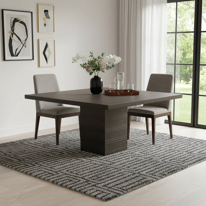 60" Brown Square Solid Wood Dining Table