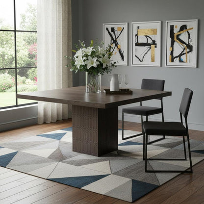 42" Brown Solid Wood Dining Table