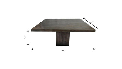 42" Brown Solid Wood Dining Table